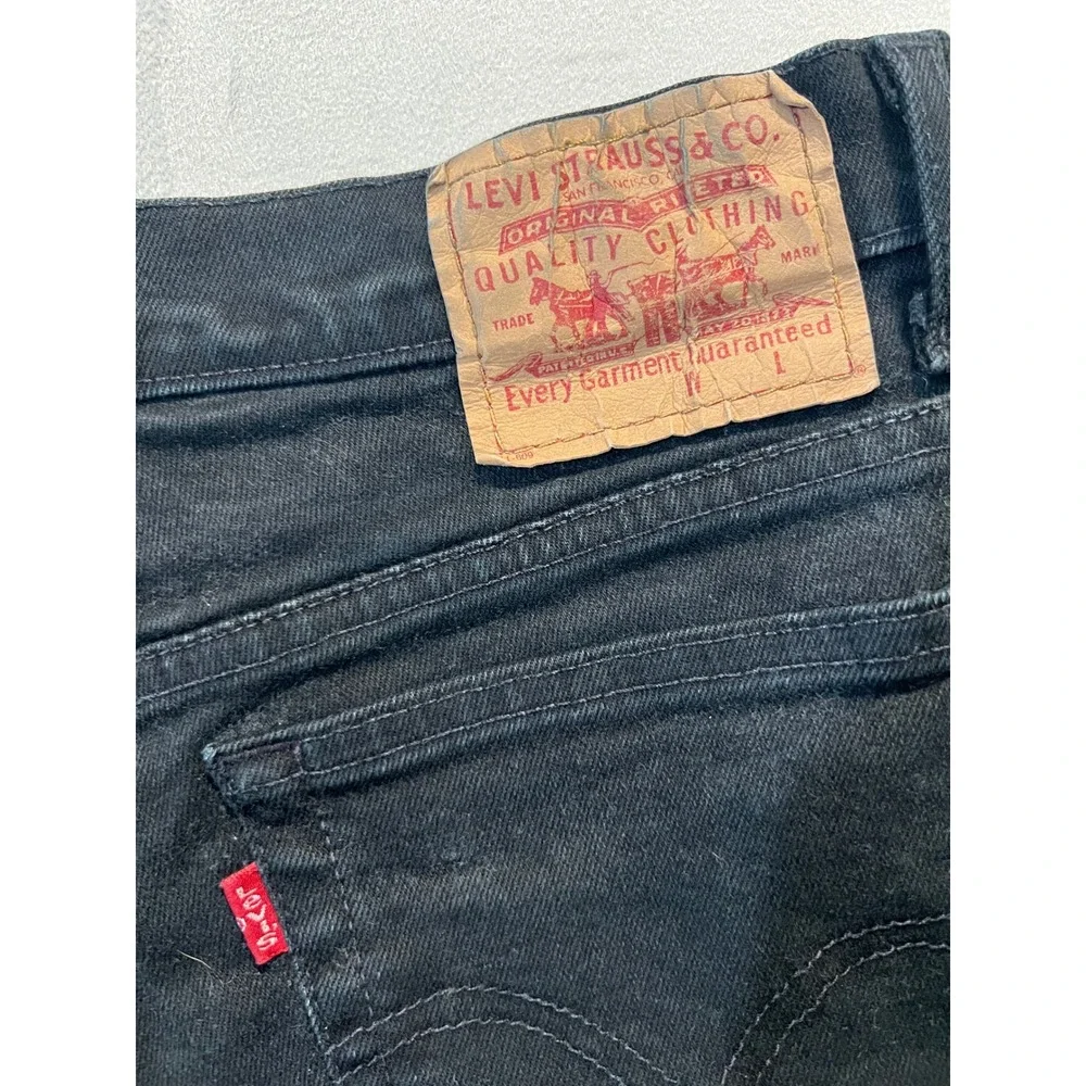 Levis Black Denim Shorts Womens Size 9 JR Stretch Low Mid Rise 5 Pocket 0341